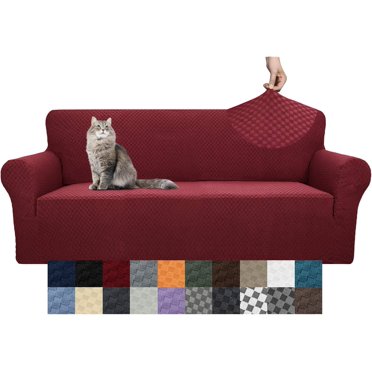 Couch Cover Latest Jacquard Design High Stretch Sofa Chair Covers for Living Room Pet Dog Cat Proof Armchair Slipcover Non Slip Magic Elastic Furniture Protector (Small Dark )