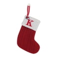 thumbnail image 1 of Christmas Gift Bag Red Knitted Wool Stocking with Embroidered Dog Paw and Snowflake Design 20 cm x 10 cm, 1 of 2