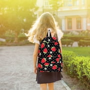 EGNMCR Lunch Bag Girls Floral Strawberry Pattern Backpack Campus Fashion School Bag Suitable For Junior High School Bags a backpack