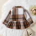 thumbnail image 4 of Girls Coats & Jackets Toddler Long Sleeve Plaid Prints Ruffles Brown Girls Fall Tops ,4-5 Years, 4 of 6