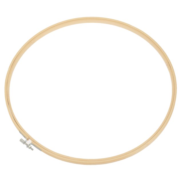 Unique Bargains 15.8' Round Bamboo Embroidery Hoop Circle Cross-Stitch Ring