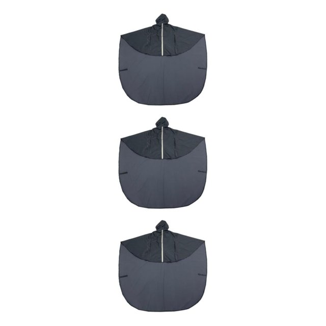 maskred 1/2/3 Imperméable Couche en PVC Cape de Pluie Respirante et Légère Poncho pour Fauteuil Roulant Bleu Foncé 3 Pcs