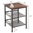 thumbnail image 3 of Costway Ensemble de 2 Tables d'Extrémité Industrielles à 3 Niveaux Table d'Appoint Table de Nuit avec 2 Tablettes Ajustables, 3 of 10