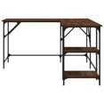 thumbnail image 3 of vidaXL Desk Brown Oak 139x139x75 cm Engineered Wood, 3 of 5