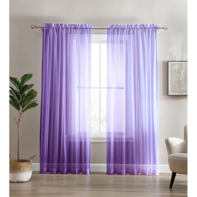 Panneau de fenêtre transparent, rideau - Paquet de 2