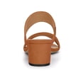thumbnail image 2 of BLISSFUL STEP Women's Shoes Dual Straps Mid Chunky Heel Slide Sandals Orange 7.5, 2 of 7