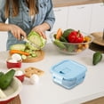 thumbnail image 2 of Ohufall Glass Bento Box Can Be Microwave Oven Students Heated Lunch Box Office Fresh-keeping Box Food Storage Containers Meal Prep Containers Food Containers With Lids, 2 of 6