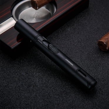 Openpig Torch Lighter Windproof Jet Flame Lighter, Refillable Butane Long Pen Shape Lighters with Gas Window, Versatile Kitchen Outdoor Candle Baking BBQ