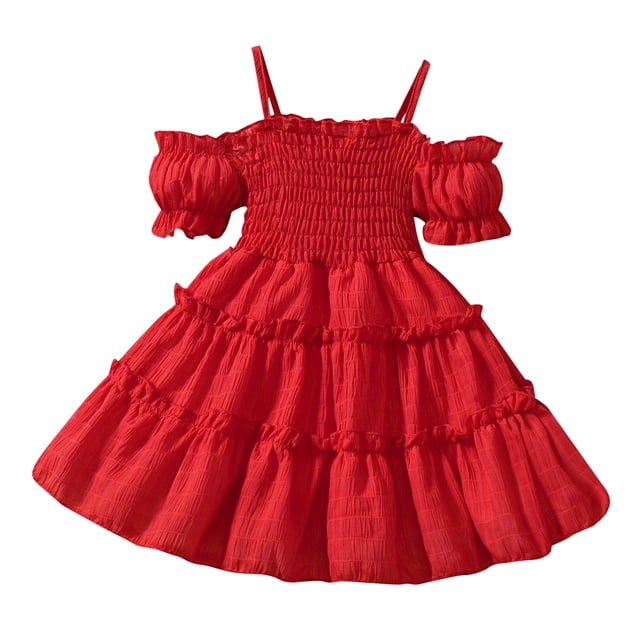 Birdeem Robe à Manches Courtes Col Rond Filles Été Nouvelle Sans Manches Volants Dentelle Broderie Maille Princesse Jupe Nœud