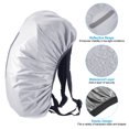 thumbnail image 3 of Unique Bargains Housse de Pluie pour Sac à Dos Imperméable 30-40L avec Sangle Réfléchissante Verticale, S, Ton Argenté, 3 of 5