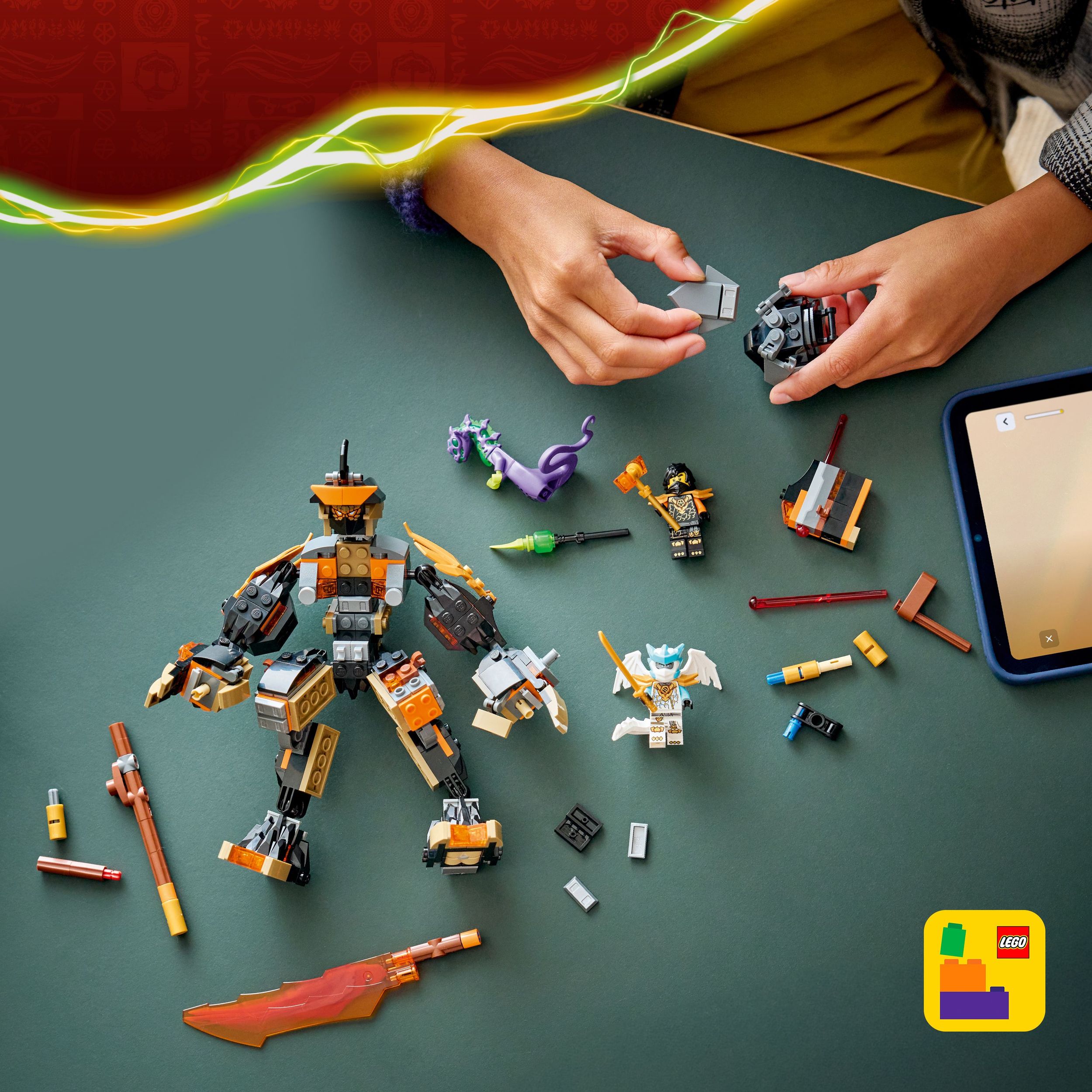 LEGO NINJAGO Cole’s Mission Mech & Dragon Zane Building Toy for Boys, Girls & Kids, Ages 7+ - Poseable Mech W/Cole, Acid Monster, & Zane Minifigures for Pretend Play - Gift Idea for Birthdays - 71854
