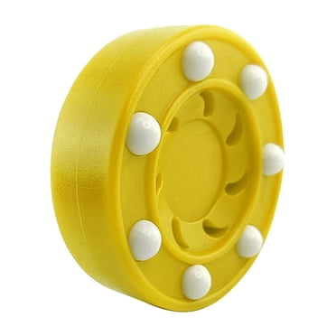Street Hockey Runners Replacement, Roller Hockey Puck for Better Filming, Passing, Handling The Stick, QUAD Training Balloon - Yellow
