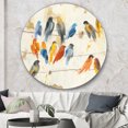 thumbnail image 3 of Designart 'Multicolor Bird Meeting' Traditional Metal Circle Wall Art, 3 of 3