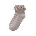 thumbnail image 1 of fatyb Girls Lace Ruffle Socks Cotton Dance Eyelet Crew Socks for Kids Cute Breathable Mesh Dress Socks, 1 of 2