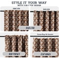 thumbnail image 3 of Vargottam Cotton Curtains for Windows - 3-in-1 Rod Pocket/Back Tab Short Window Drapes - Light Filtering Cotton Panels - Set of 2, 52"x63" - Monochrome Tropical Print (Brown), 3 of 8