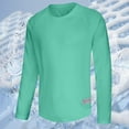 thumbnail image 2 of aohooy Mens Long Sleeve Rash Guard Swim Shirt Breathable UV Sun Protection Athletic Shirts for Hiking Running Workout Green,XXXXL, 2 of 4