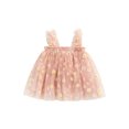 thumbnail image 1 of Xingqing Robe d'Été Adorable pour Bébés Filles, Douce, à Bretelles, Sans Manches, à Fleurs Imprimées, en Dentelle, Tutu, Robe Soleil, 1 of 7
