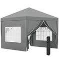 thumbnail image 1 of Outsunny 10'x10' Outdoor Pop Up Party Tent with Carrying Bag Light Grey, 1 of 10