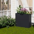 thumbnail image 3 of Jardinière Surélevée en Acier de 34 Pouces avec Tablette, Bac à Plantes en Métal Robuste avec Drainage Réglable, Grand Pot de Fleurs d'Extérieur pour Patio Balcon Intérieur, Noir, 3 of 7