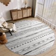 thumbnail image 1 of Round Rug for Living Room 8x8ft Boho Area Rugs Machine Washable Rugs for Bedrooms Nursery Dining Room Black Moroccan Circle Rug Modern Non Slip Round Carpet, 1 of 6