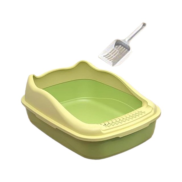 mmirethe Cat Litter Box Litter Container Kitty Litter Pan Pet Cat Toilet Sand Box M