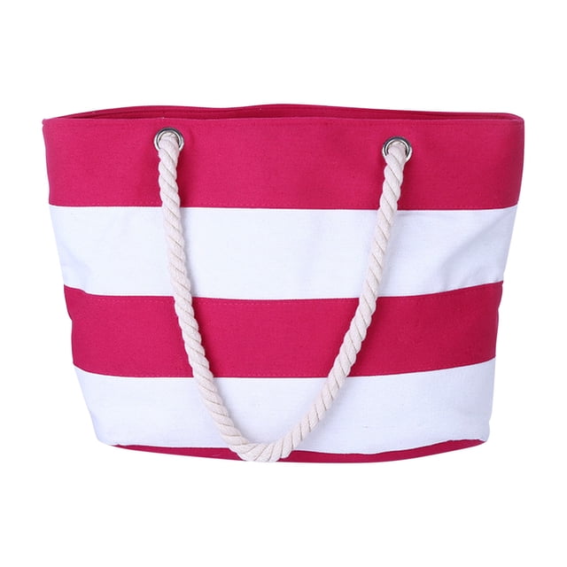 Sac de Plage Estival Tropical à Rayures pour Femmes, Sacs Fourre-Tout Réutilisables, Sac d'Épicerie à Bandoulière avec Poche à Fermeture Éclair
