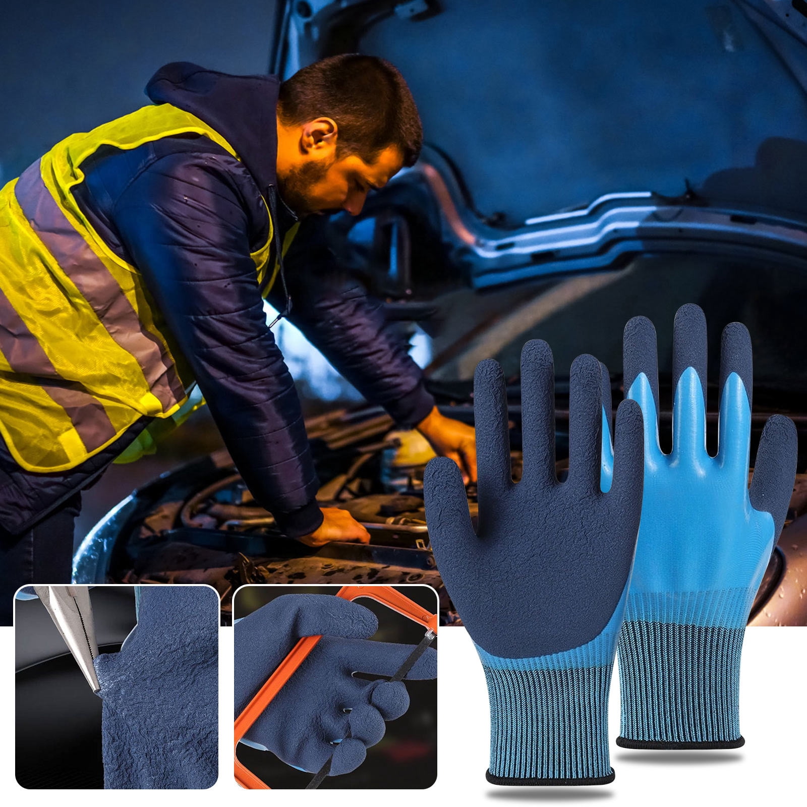 Suncoda Work Mittens, Fishing Work Gloves Cold Proof Thermal Cold Storage Antifreeze Unisex Wear Windproof Low Temperature Outdoor Sport