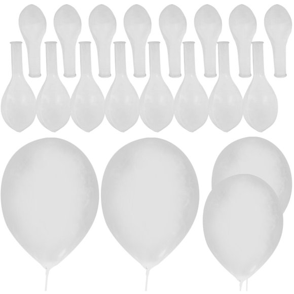Shisuyan Balloon Round Clear Design White 200Pcs 12Inch