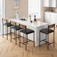 thumbnail image 1 of Kojooin Bar Stools Set of 4, Kitchen Bar Stools with Footrest, 25.5 Inches Upholstered Bar Chairs with Back, 4 Counter Height Barstools for Counter Bar, Island, Easy Assembly, Rustic Brown, 1 of 9