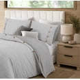 thumbnail image 2 of Swift Home Reversible Ultra Soft Solid Duvet Cover Set with Decorative Button Closure, King, Silver, 2 of 6