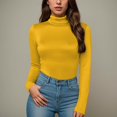 thumbnail image 2 of BYHONG Women's High Neck Solid Color Slim Fit And Body Shaping Underwear Yellow XL, 2 of 6