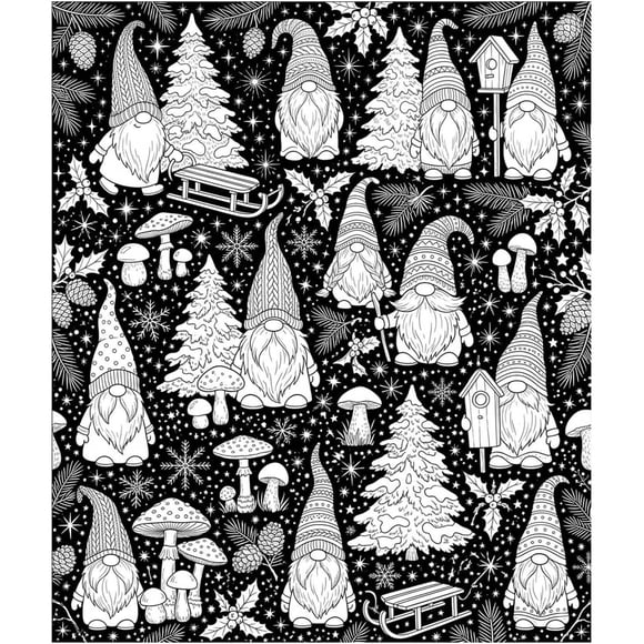 XUNKUSGA Christmas Decorations Christmas DIY Coloring Blanket For Adults Kids Throw Blanket With 24 Markers Ghost Patterns Washable Cozy Doodle Mat For Home Decor Spooky Party Christmas Tree