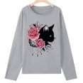 thumbnail image 4 of Nouveaux Hauts pour Femmes 2023 Mode T-Shirt Décontracté à Manches Longues Imprimé à Col Rond de Printemps Automne pour Femmes Grande Taille Chemise à Manches Longues pour Femmes, 4 of 5