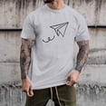 thumbnail image 2 of BOBOGOJP Chandails de Dessous pour Hommes à Manches Courtes, Chandail à Enfiler à Col Rond, Coupe Décontractée, T-Shirt (Gris, TG), 2 of 5