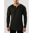 thumbnail image 2 of FAROOT Men's Spring Autumn Casual T-shirt Solid Color Long Sleeve Crewneck Button Down Shirt Tops, 2 of 7