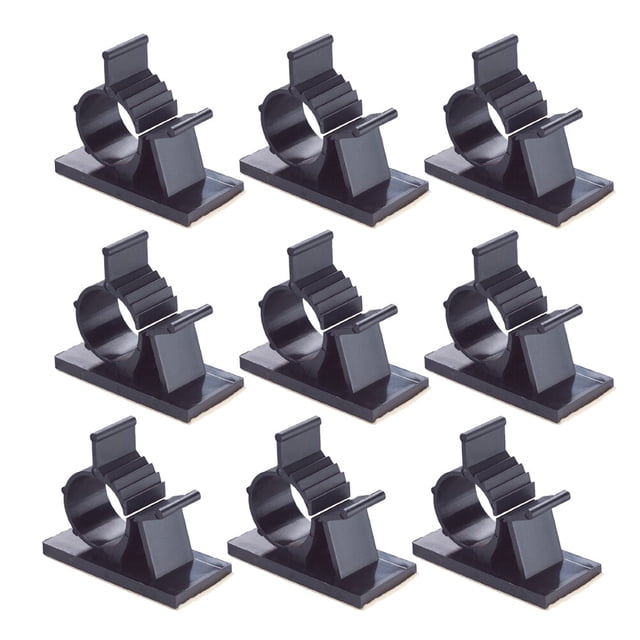 EeaseCA 50pcs Plastic Clips Adhesive Backed Wire Cable Clips Cord Management Adjustable Clamps