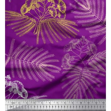Soimoi Rayon Fabric Leaves & Floral Flower Fabric Prints By Yard 56 Inch Wide
