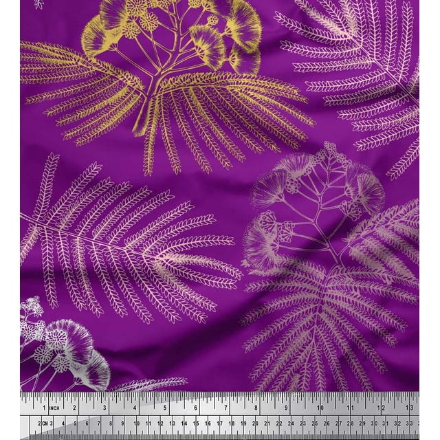 Soimoi Rayon Fabric Leaves & Floral Flower Fabric Prints By Yard 56 Inch Wide