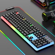 Cameland Illuminated Keyboard Floating Keys Mechanical Feel Gaming Keyboard Spherical Fingerprint Keycaps Multimedia Shortcuts High-Value Keyboard
