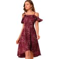 thumbnail image 1 of INSPIRE CHIC Women's Spaghatti Straps Ruffled a-Line Midi Floral Dress, 1 of 6