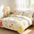 thumbnail image 2 of Deeceymbur Queen Size 3 Piece Easter Bedding Set Cartoon Bunny Egg Pattern Duvet Cover with Pillowcases, 2 of 6