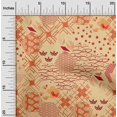 thumbnail image 2 of oneOone Rayon Orange Fabric Asian Japanese Pattern Sewing Material Print Fabric By The Yard 56 Inch Wide, 2 of 4
