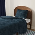 thumbnail image 3 of Mainstays Kids Dark Blue Solid Plush Ribbed Corduroy Comforter Set, Twin, 2 Pieces, 3 of 4