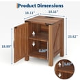 thumbnail image 3 of GloryStar Rustic 2-Tier Nightstand with USB Charging, Farmhouse Bedside Table with Sliding Barn Door for Bedroom, 3 of 7