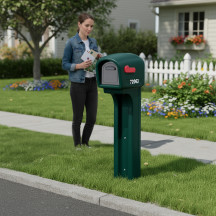 Step2 Spruce Mailmaster – Cache-poteau standard pour boîte aux lettres en bord de rue, avec doubles portes d'accès