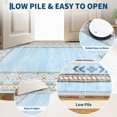 thumbnail image 3 of Modern Washable Area Rug - Soft Low Pile Collapsible Carpet, Non-Slip & Mark Resistant - For Living Room, Bedroom, Dining, Nursery - Light Blue, 9x12ft, 3 of 8