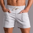 thumbnail image 1 of EOYWHK Summer Shorts for Men 100% Cotton Ultra Soft Lounge Shorts Elastic Waist Drawstring with Pockets, 1 of 5