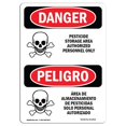 thumbnail image 1 of SignMission OS-DS-D-35-VS-2036 Danger Pesticide Storage Area Personnel Only OSHA Decal Sign, 1 of 1