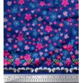 thumbnail image 2 of Soimoi Georgette Viscose Fabric Leaves & Flower Panel Printed Craft Fabric by The Yard 42 Inch Wide, 2 of 3