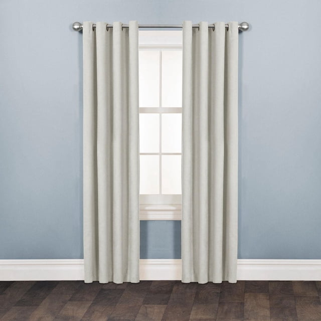 Mainstays Faux Suede 84" Drapery Grommet Window Curtains Panel, Grey